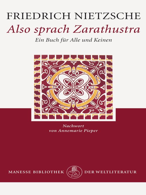 Title details for Also sprach Zarathustra by Friedrich Nietzsche - Wait list